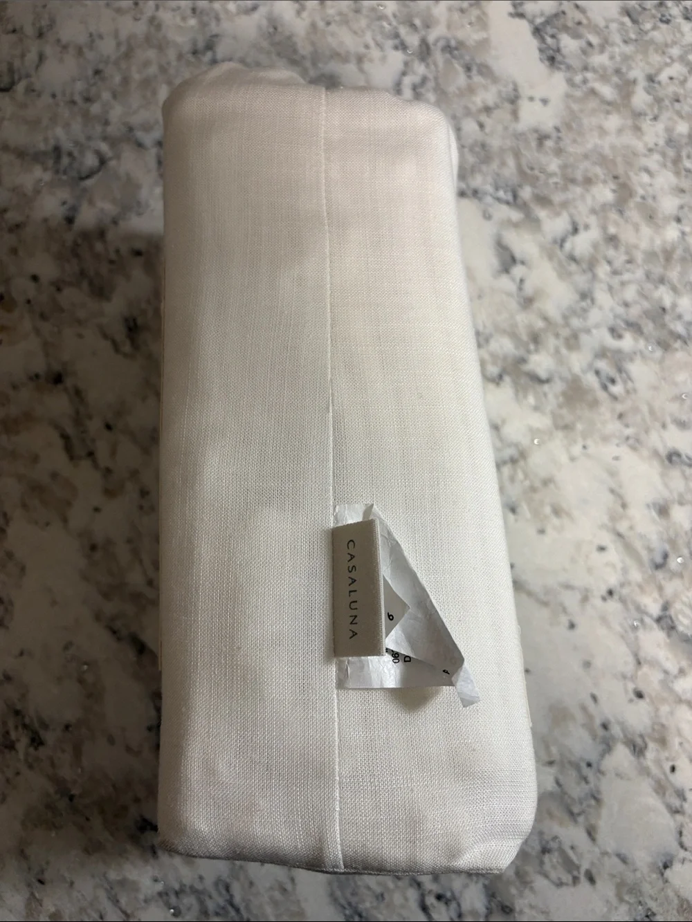 Casaluna Queen Size Linen Blend Flat Sheet - White ( Fresh White )